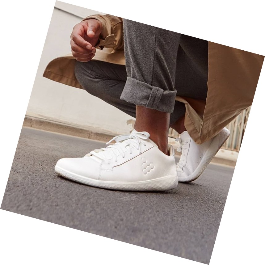 Chaussures Casual Vivobarefoot Geo Court Blanche Homme | UHZ-11266578