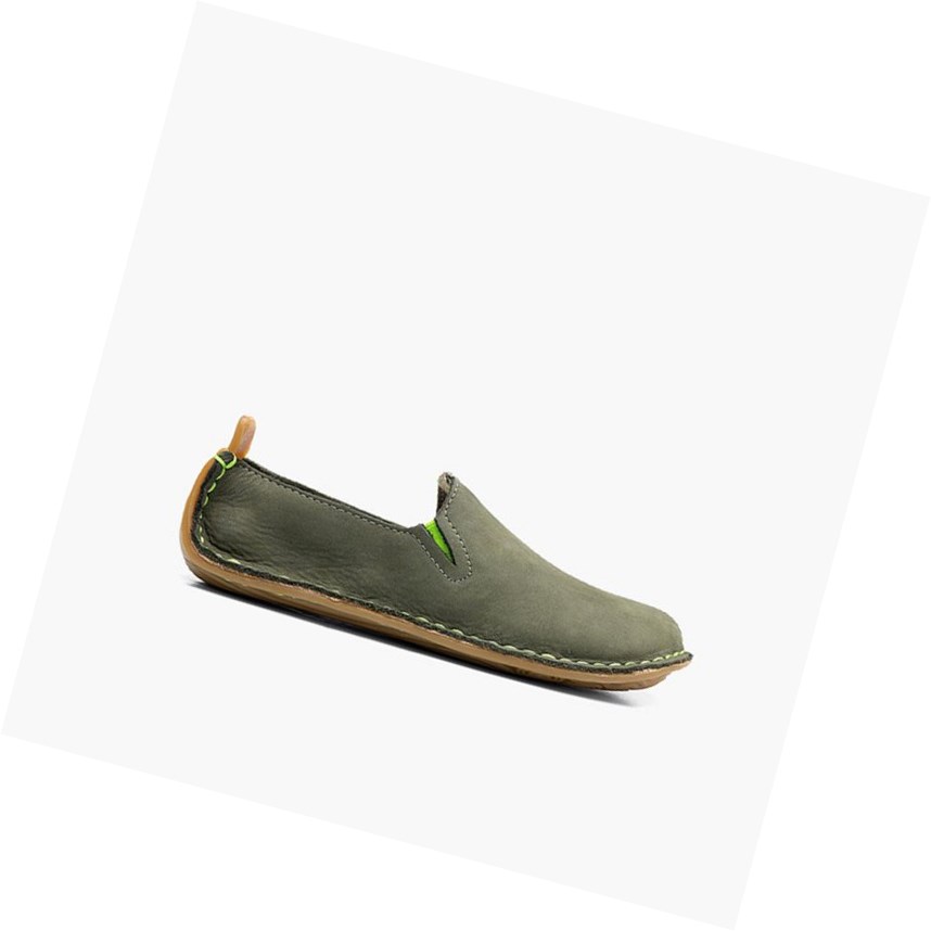 Chaussures Casual Vivobarefoot Ababa Cuir Vert Enfant | CZW-91658574