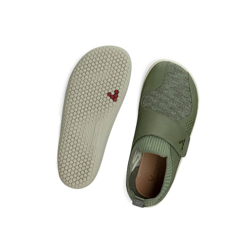 Chaussures Running Vivobarefoot Primus Knit WMK Vert Enfant | FYT-01365209